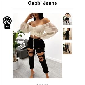 Black ripped jeans